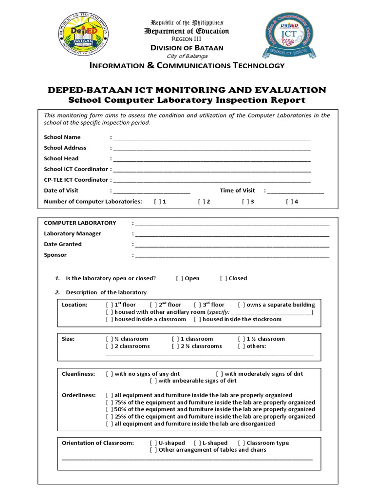 ICT Laboratory Monitoring Report | PDF | Personal Computers | Laboratories