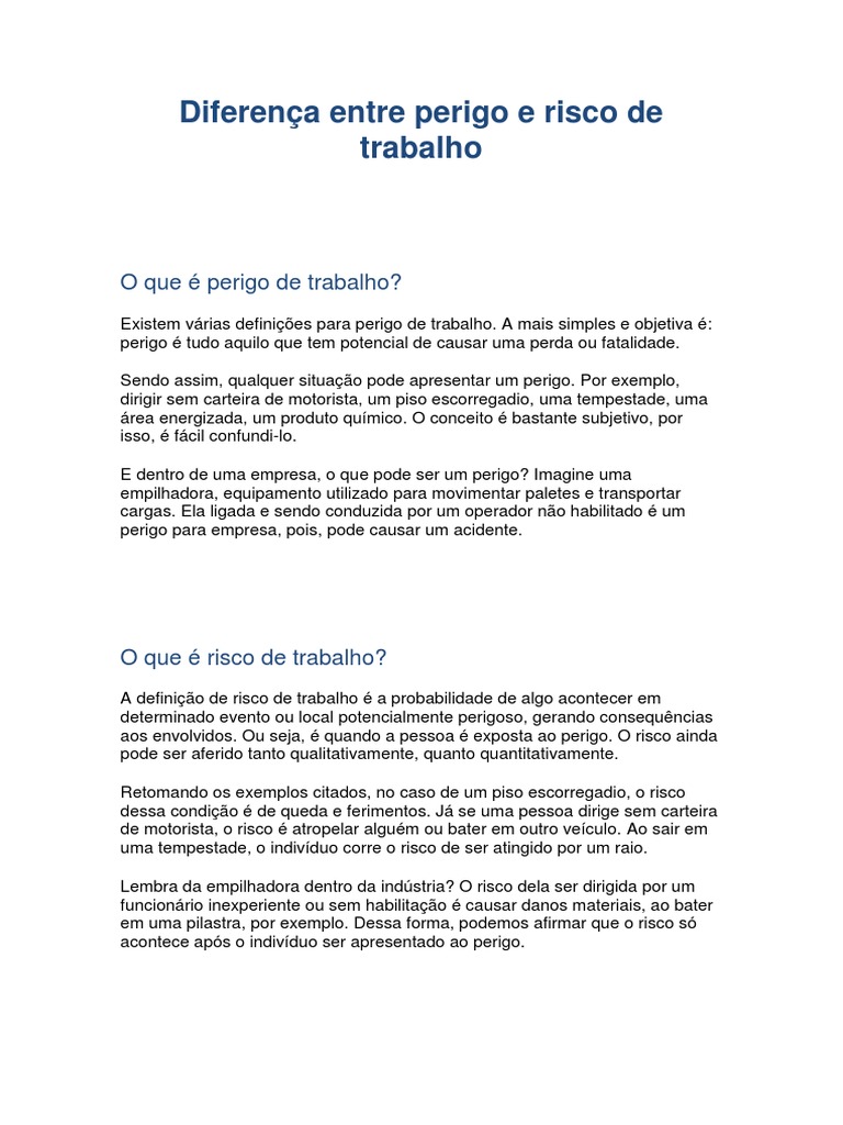 Riscos e Perigos - Acidentes e Incidentes No Trabalho | PDF | Radiação ...