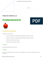 Pomegranate Nutrition Information & Storage Information