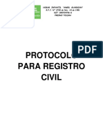 Protocolo para Registro Civil