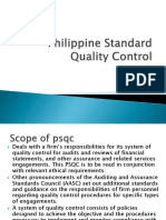 Philippine Standard Quality Control Leadership Responsibility for Quality Within the Firm
