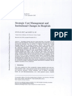 Strategic Cost Msnagement and Institutional Changes in Hospital