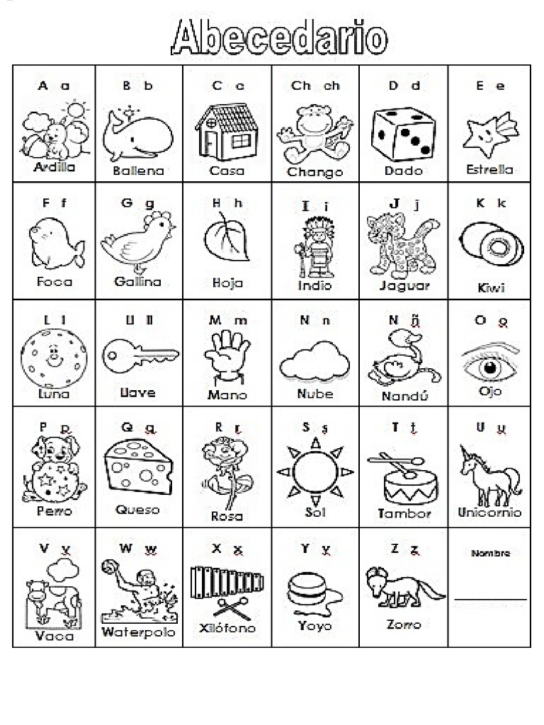 Abecedario Para Colorear
