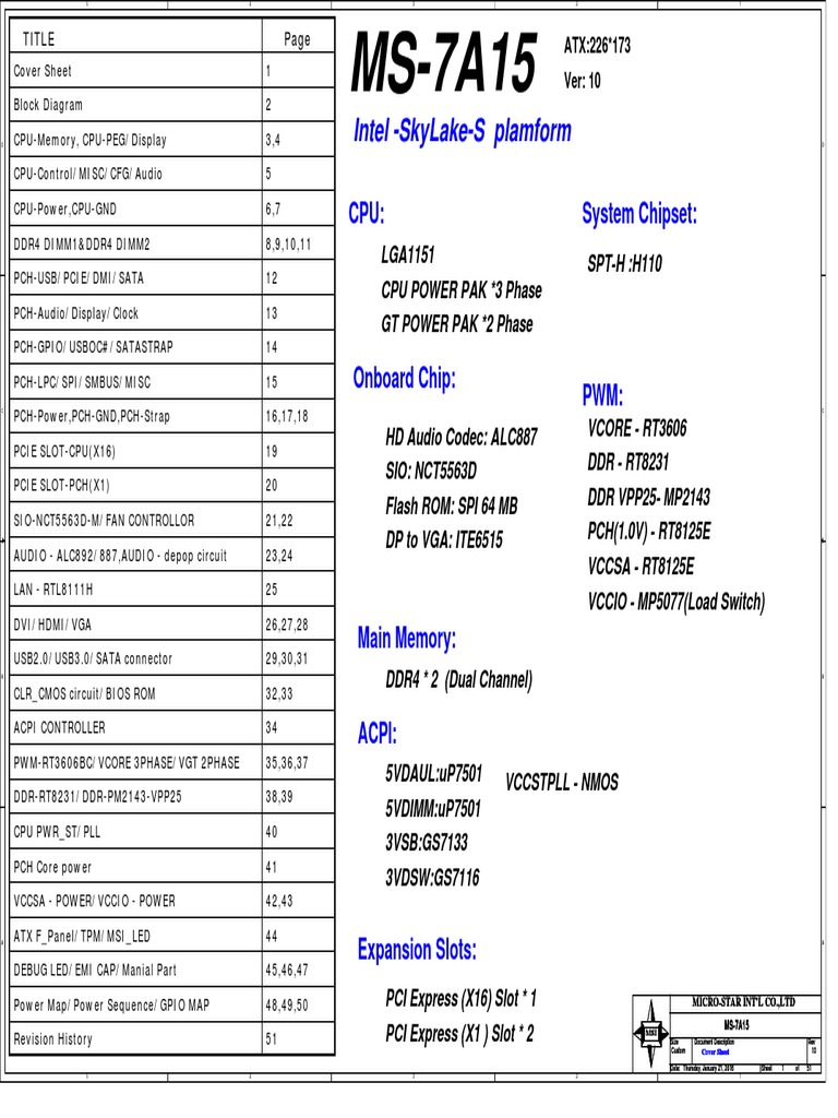 Ms-7a15-R1.0 H110M Pro-Vd Plus | PDF | Computer Engineering | Computing