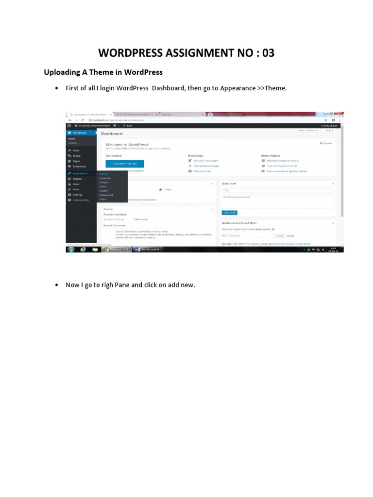 Uploading a WordPress Theme Guide | PDF