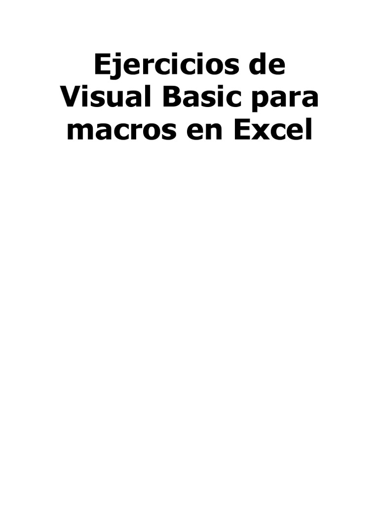 Ejercicios de Visual Basic para Excel | PDF | Matriz (Matemáticas ...
