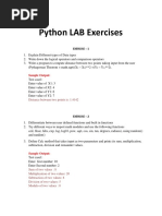 Python LAB Exercises: Sample Output