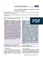 Antimicrobial Resistance in Strains Pseudomonas Aeruginosa Isolated From Termal Waters at Chimborazo, Ecuador