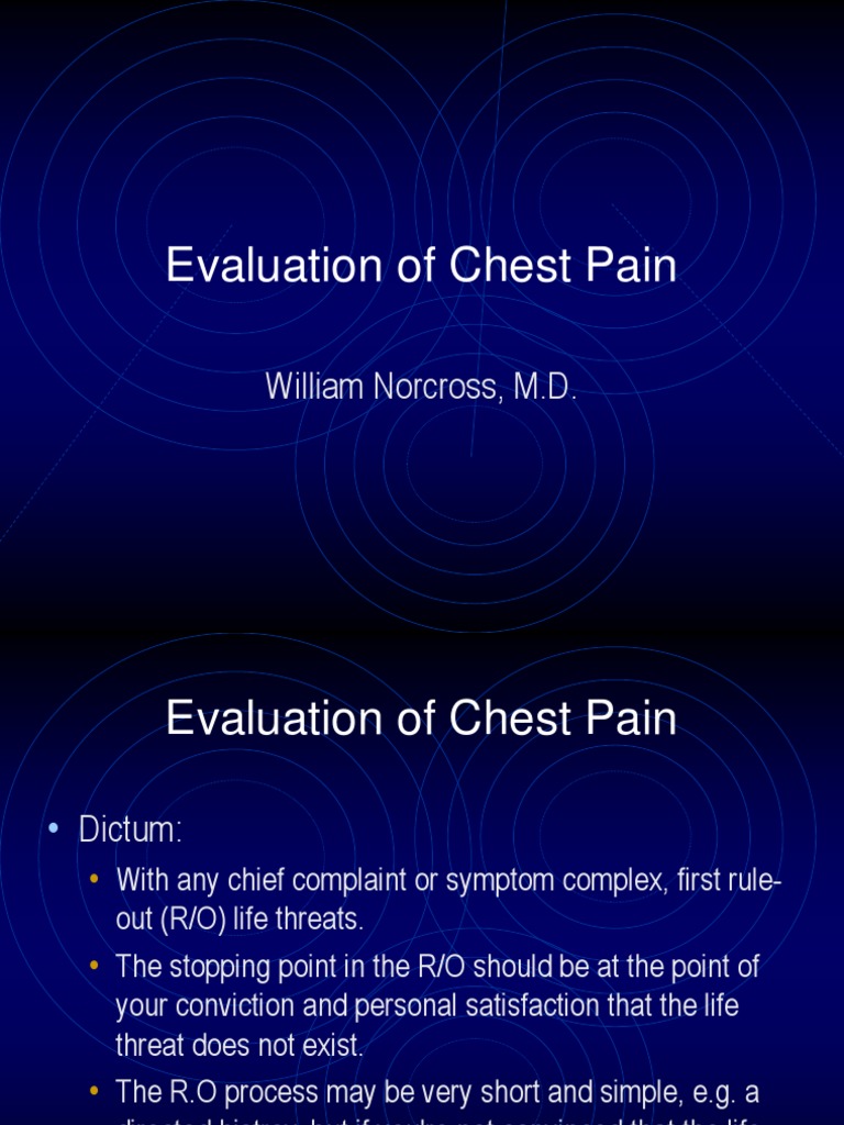 A Comprehensive Approach to Evaluating and Diagnosing Chest Pain