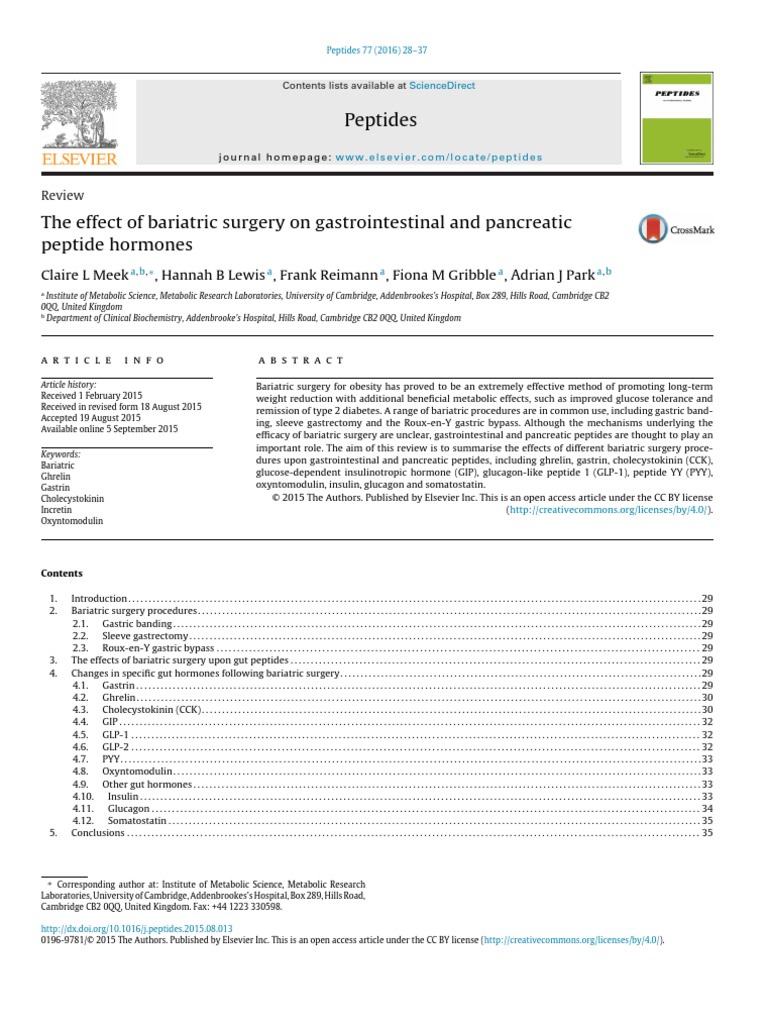 The Effect of Bariatric Surgery On Gastrointestinal and Pancreatic ...