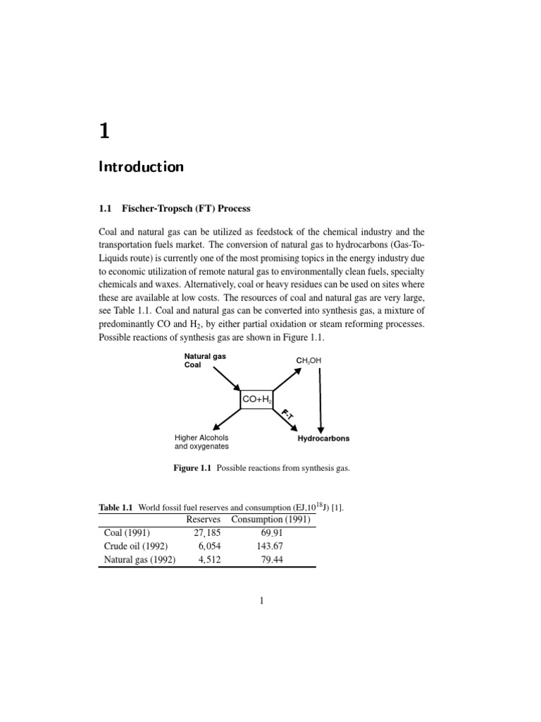 Overview of Fischer-Tropsch Process | PDF | Gas To Liquids | Natural Gas
