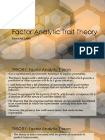 Factor Analytic Trait Theory: Raymond Catell