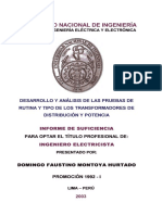 Desarrollo y Análisis de Las Pruebas de Rutina y Tipo de Los Transformadores de Distribución y Potencia