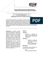 Determinación de Cloruros en Agua Potable Mediante Titulacion Por Formacion de Precipitados (Método de Mohr)