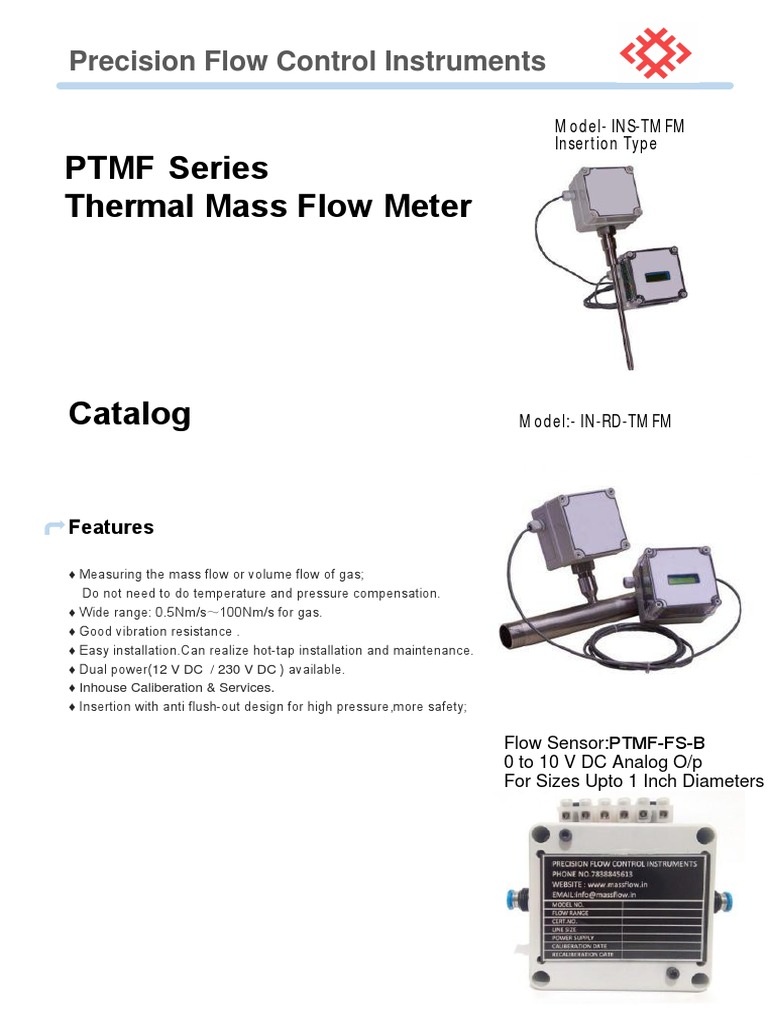 Biogas Thermal Mass Flow Meters | PDF | Flow Measurement | Calibration