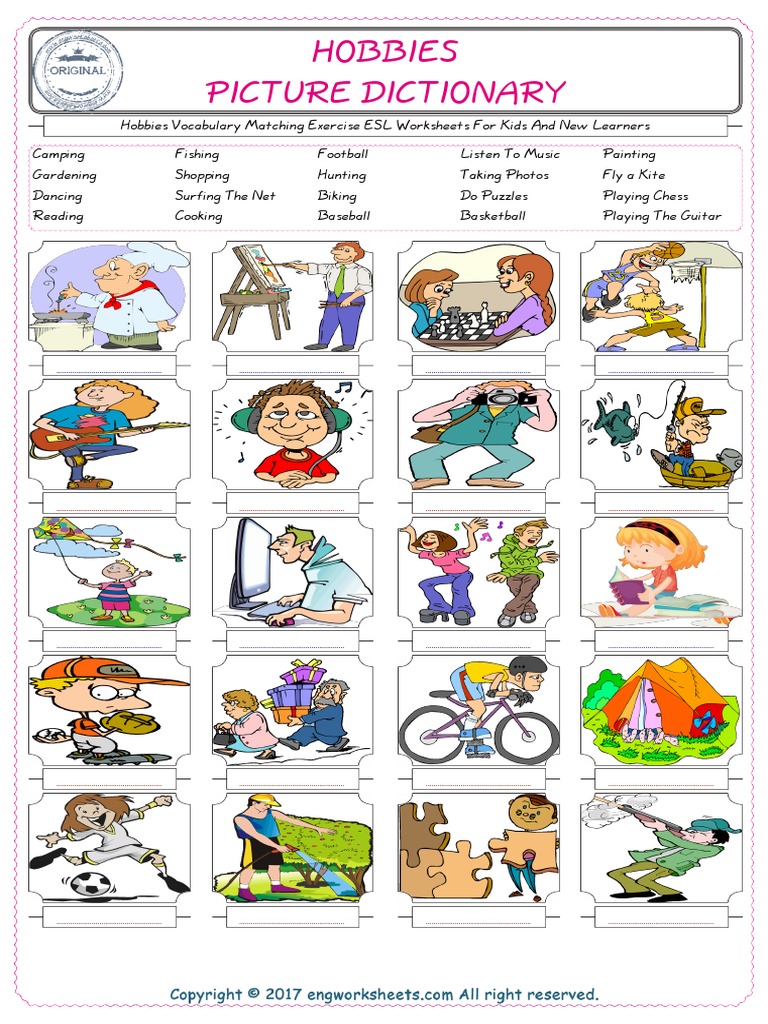 Esl vocabulary exercises for English Vocabulary
