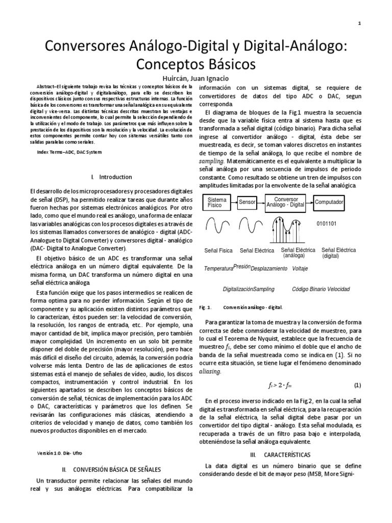 Conversor Analogico Digital Pdf Convertidor Digital A Analógico