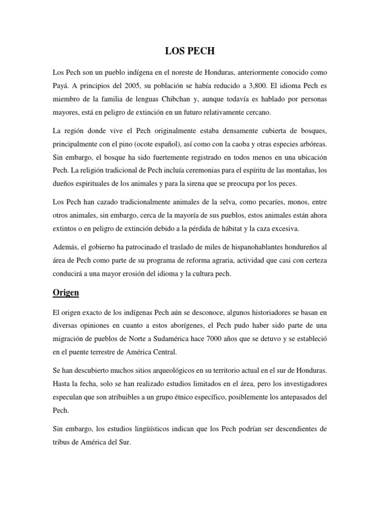 Cultura y Tradiciones de los Pech | PDF | Maíz | Agricultura