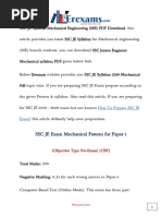 SSC JE Syllabus Mechanical Engineering (ME) PDF Download PDF