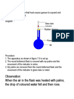 Observation: When The Air in The Flask Was Heated With Palms, The Drop of Coloured Water Fell and Then Rose