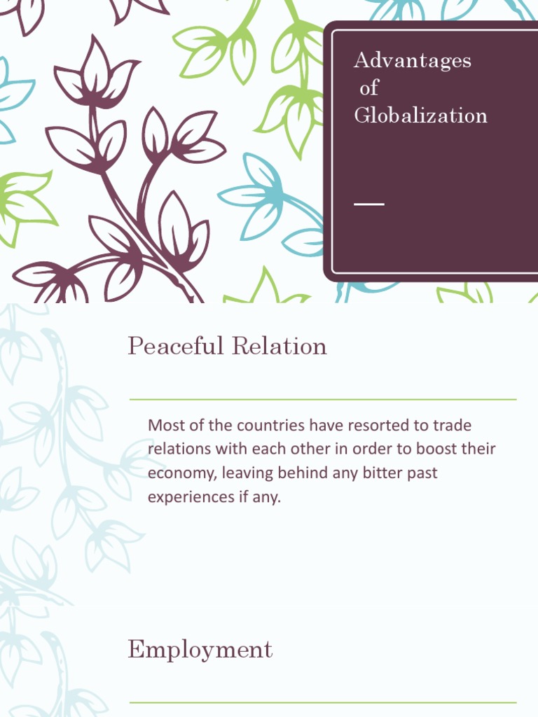 Advantages and Disadvantages of Globalization | PDF | Globalization ...