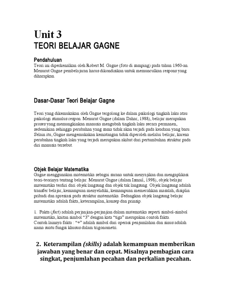 Teori Belajar Gagne Pdf