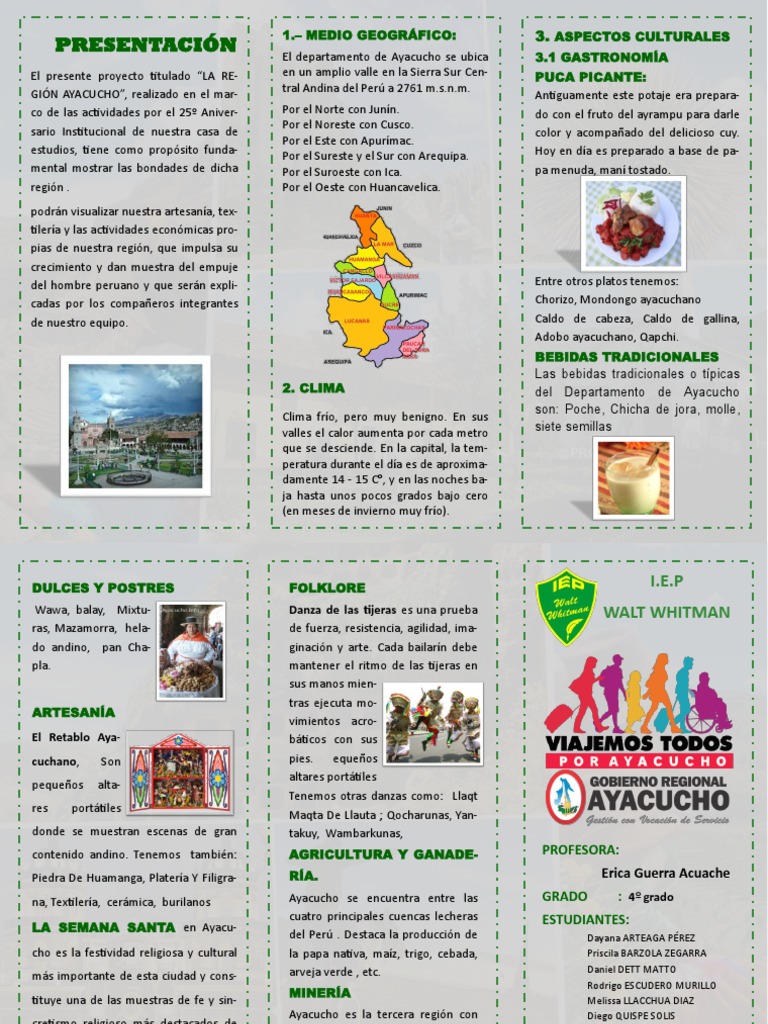 Triptico de Region Ayacucho 22 PDF | PDF | Cocina | Cocinando