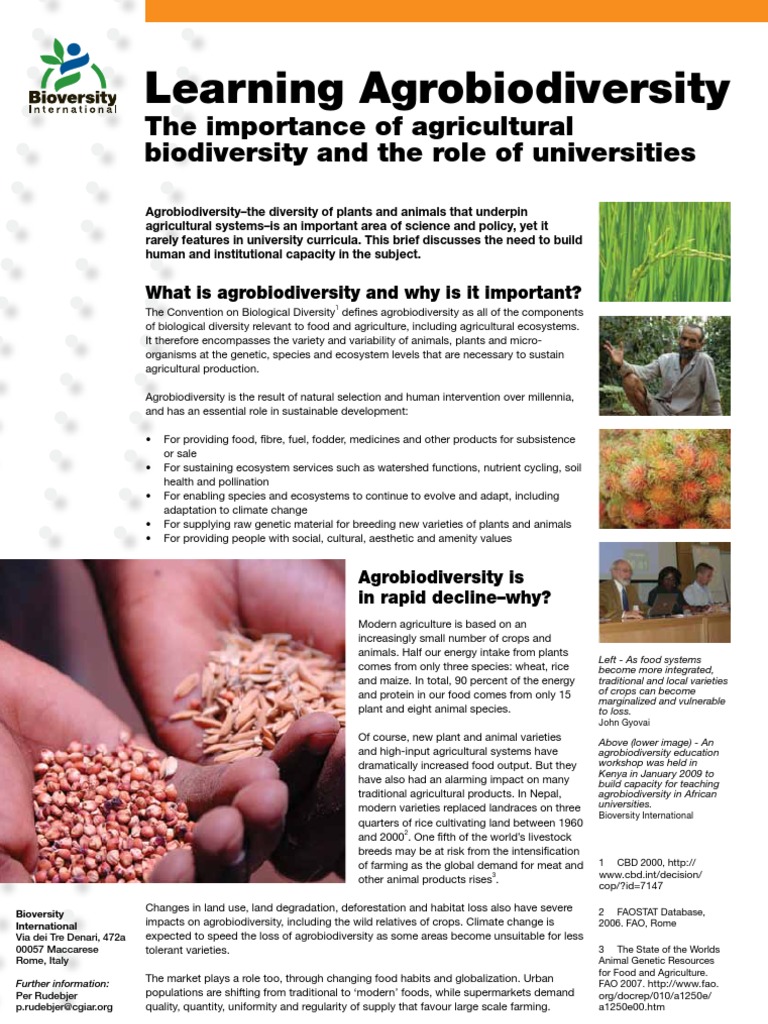 Learning Agrobiodiversity: The Importance of Agricultural Biodiversity ...