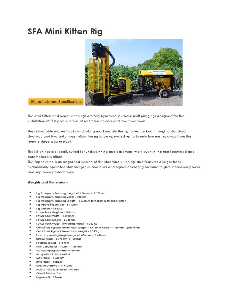 SFA Piling with Mini & Super Kitten Rigs | PDF | Home & Garden