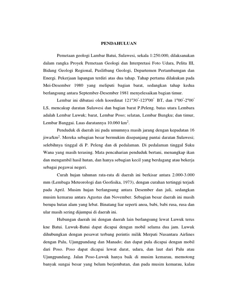 Geologi Regional Lembar Batui, Sulawesi | PDF | Perjalanan