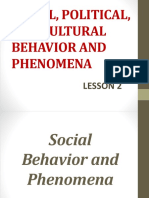 Social, Political, and Cultural Behavior and Phenomena: Lesson 2