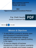Eng. Ghaith Sawalha Jordan Investment Board: WG1 "Open & Transparent Investment Policies"