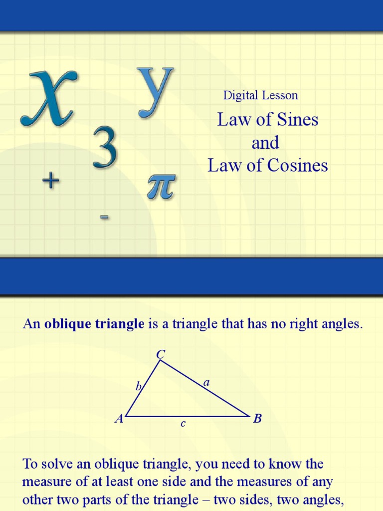 Law of Sines and Cosines | PDF | Sine | Trigonometric Functions