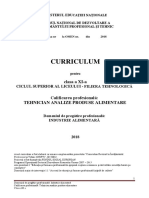 CRR - CL XI Liceu - Tehn - Analize - Produse - Alimentare PDF