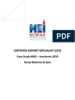 Certified Export Specialist (Ces) Case Study #005 Incoterms 2010 Study Material & Quiz