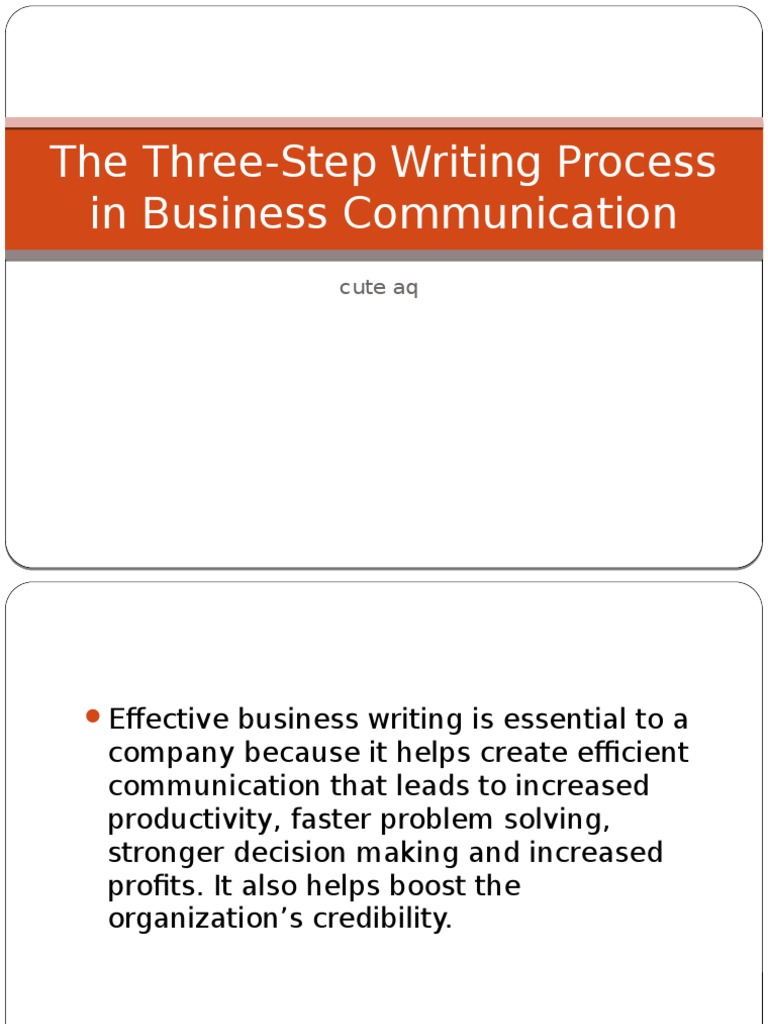 The ThreeStep Writing Process in Business Communication PDF