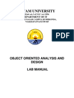 Gitam University: Object Oriented Analysis and Design Lab Manual