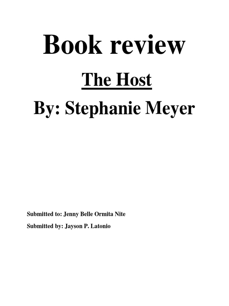 Book Review The Host By Stephanie Meyer PDF