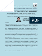 Articulo de La InINFLUENCIA DEL LIDERAZGO DE APOYO Y DE SERVICIO EN LA GESTION EDUCATIVA  EN EL RENDIMIENTO ACADEMICO DE LOS ESTUDIANTES DE LA UNIVERSIDAD NACIONAL DANIEL ALCIDES CARRIÓN, PERIODO 2003-2007fluencia Del Liderazgo de Apoyo y de Servicio