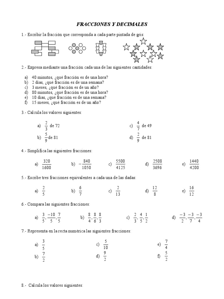 2Fracciones y decimales Fracción (Matemáticas) Notación