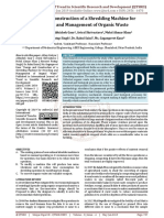 Design and Construction of A Shredding Machine For Recycling and Management of Organic Waste