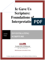 He Gave Us Scripture: Foundations of Interpretation