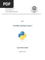 Lab 2 Variable and Data Type I