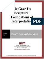 He Gave Us Scripture: Foundations of Interpretation: Iscovering Eaning