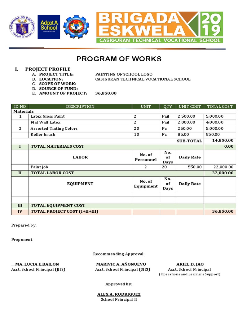 Program of Works: I. Project Profile | Download Free PDF | Nature