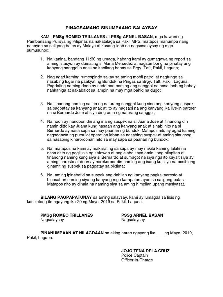 Affidavit of Arrest PDF