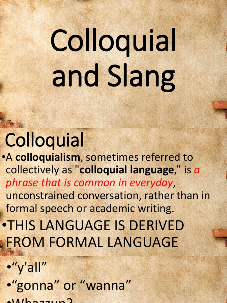 Colloquial and Slang PDF