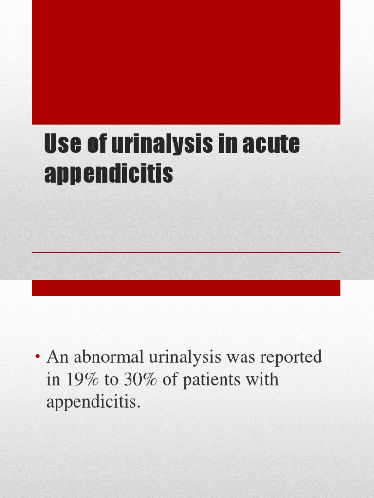 Use of Urinalysis in Acute Appendicitis PDF