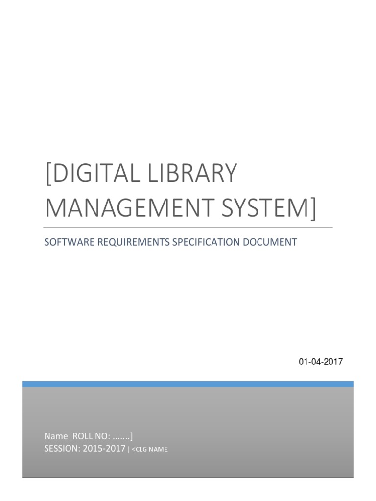 (Digital Library Management System) Software Requirements