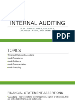 Audit Procedures, Evidence, Documentation and Sampling